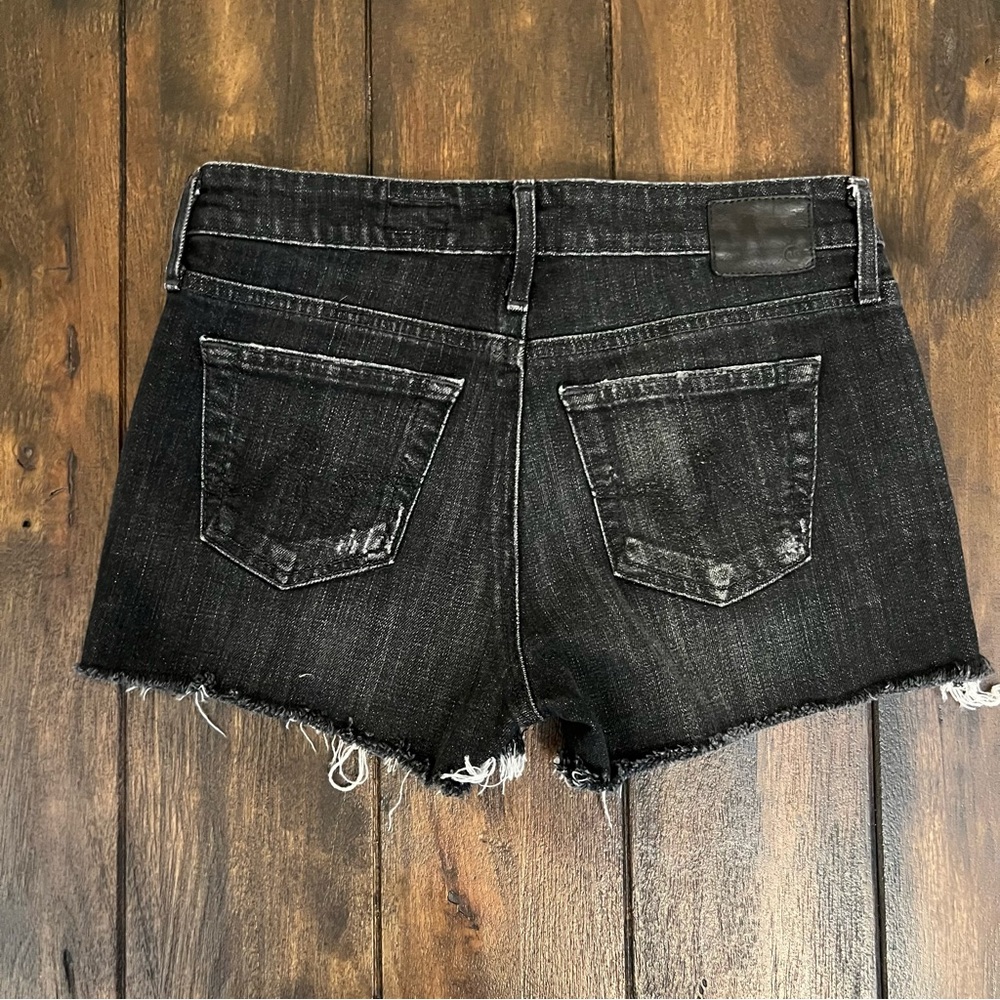 AG Jeans Cut Off Denim Shorts Bonnie Black size 25 - Picture 3 of 7